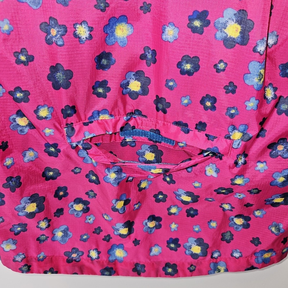 Lands‎ end Zipper Front Girls Pink Floral Windbreaker Jacket Size Medium 10/12 - Picture 8 of 9